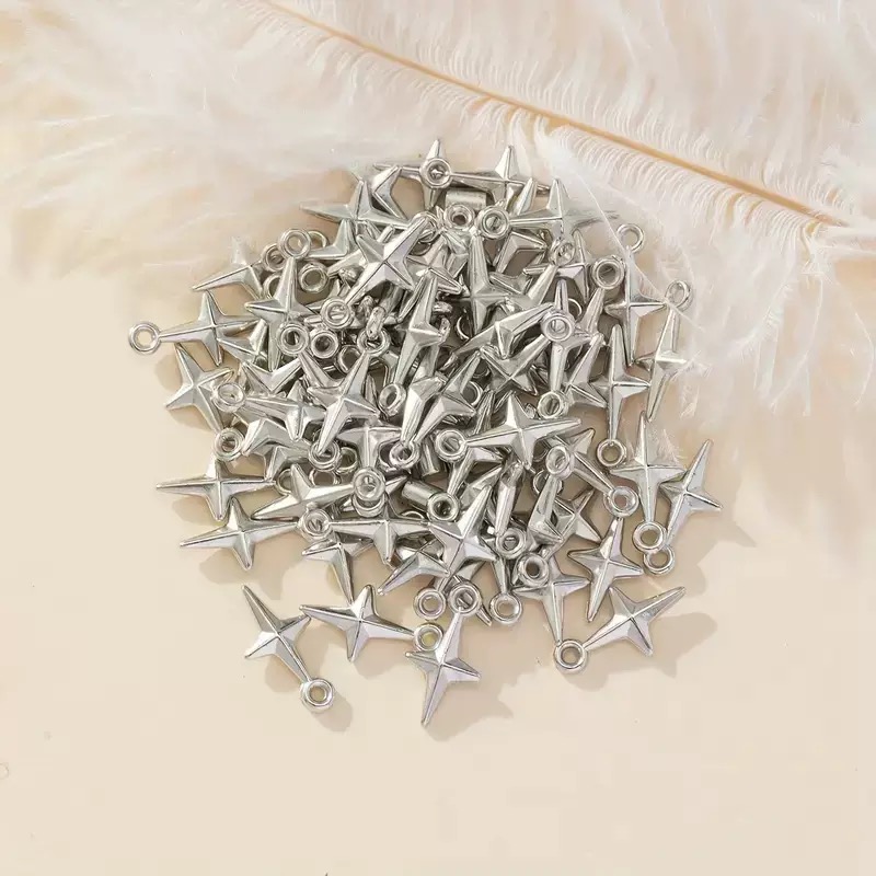 Resin Art Essentials - 100pcs 16x8mm Charms Shining Stars Charms