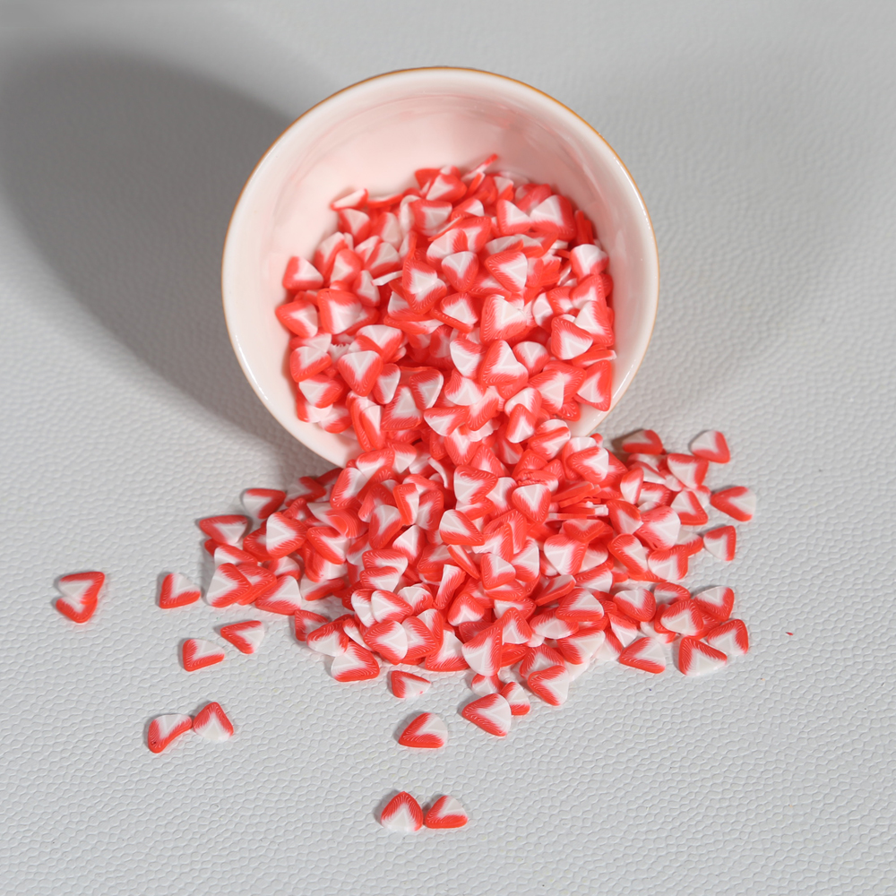 Resin Art Clay - Red white strawberry shaped slices realistic