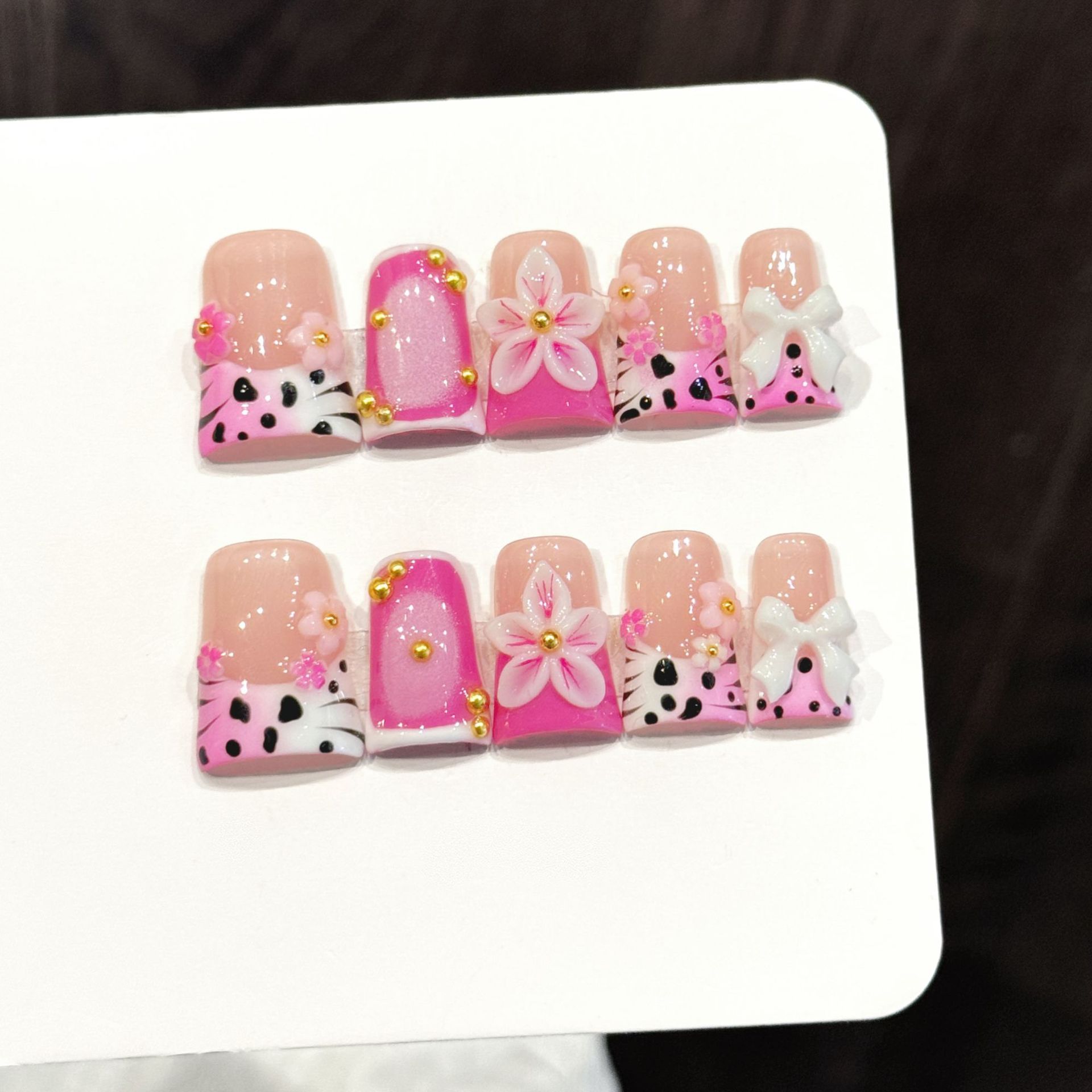 Resin Art With Flowers - 10pcs Pure Hand Pressed Duck Nail