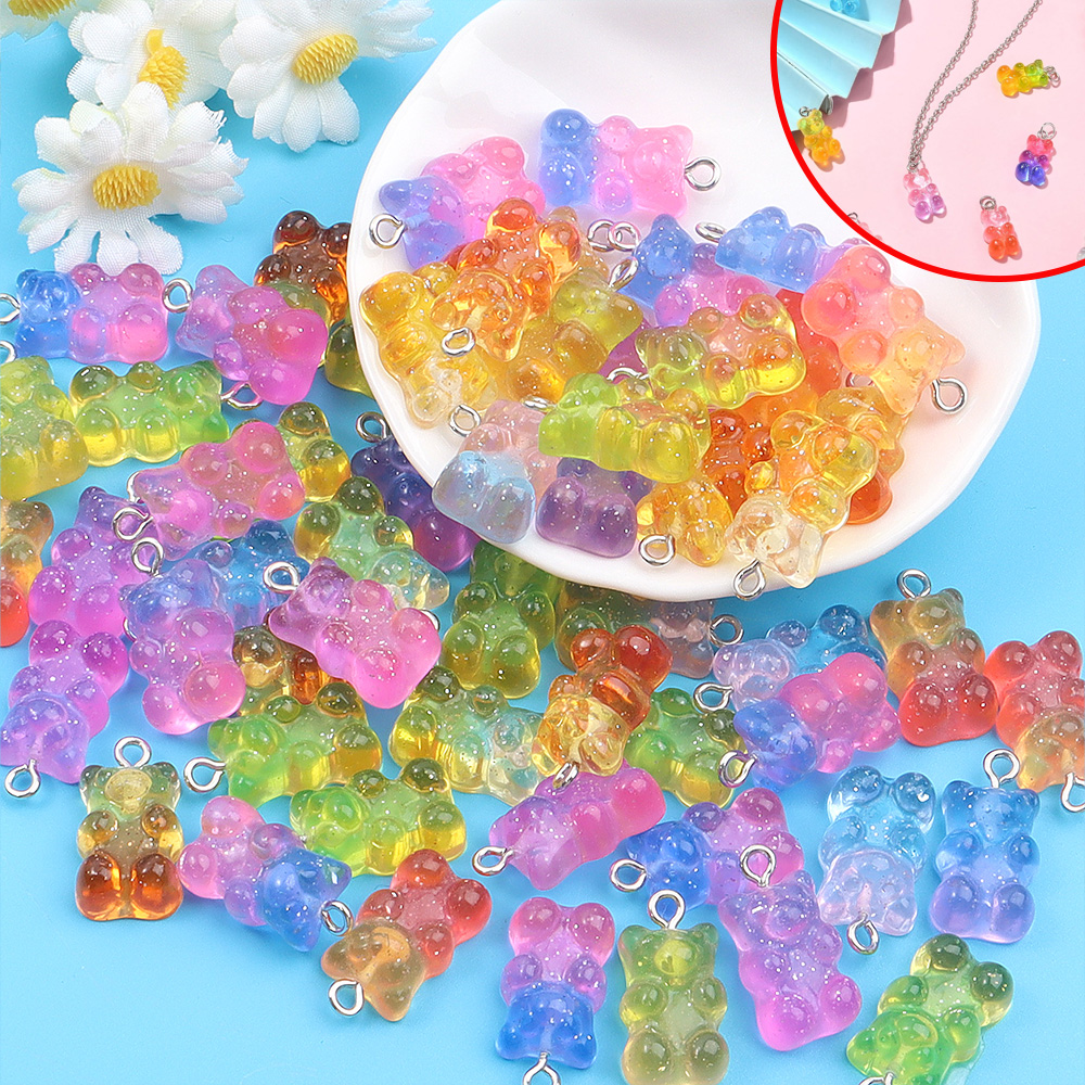 Resin Art Essentials - 10/30/60pcs Dual Color Resin Bear Shaped
