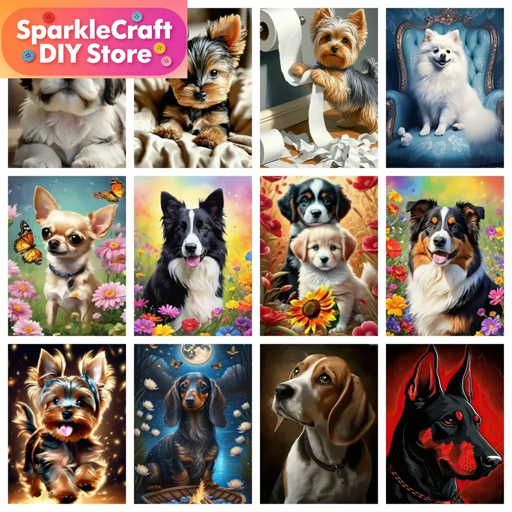 Resin Art Wall - 1pc frameless Diamond Art Painting Dog