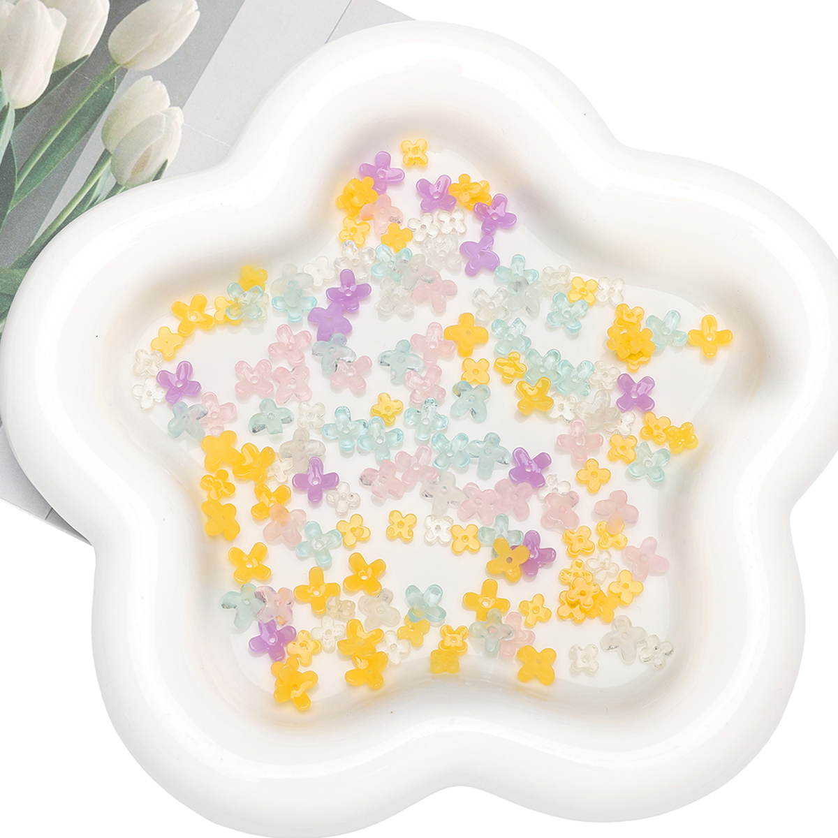20pcs 5 7mm Resin 4 Petals Flo – Resin Art Diy Bewertung und Preis