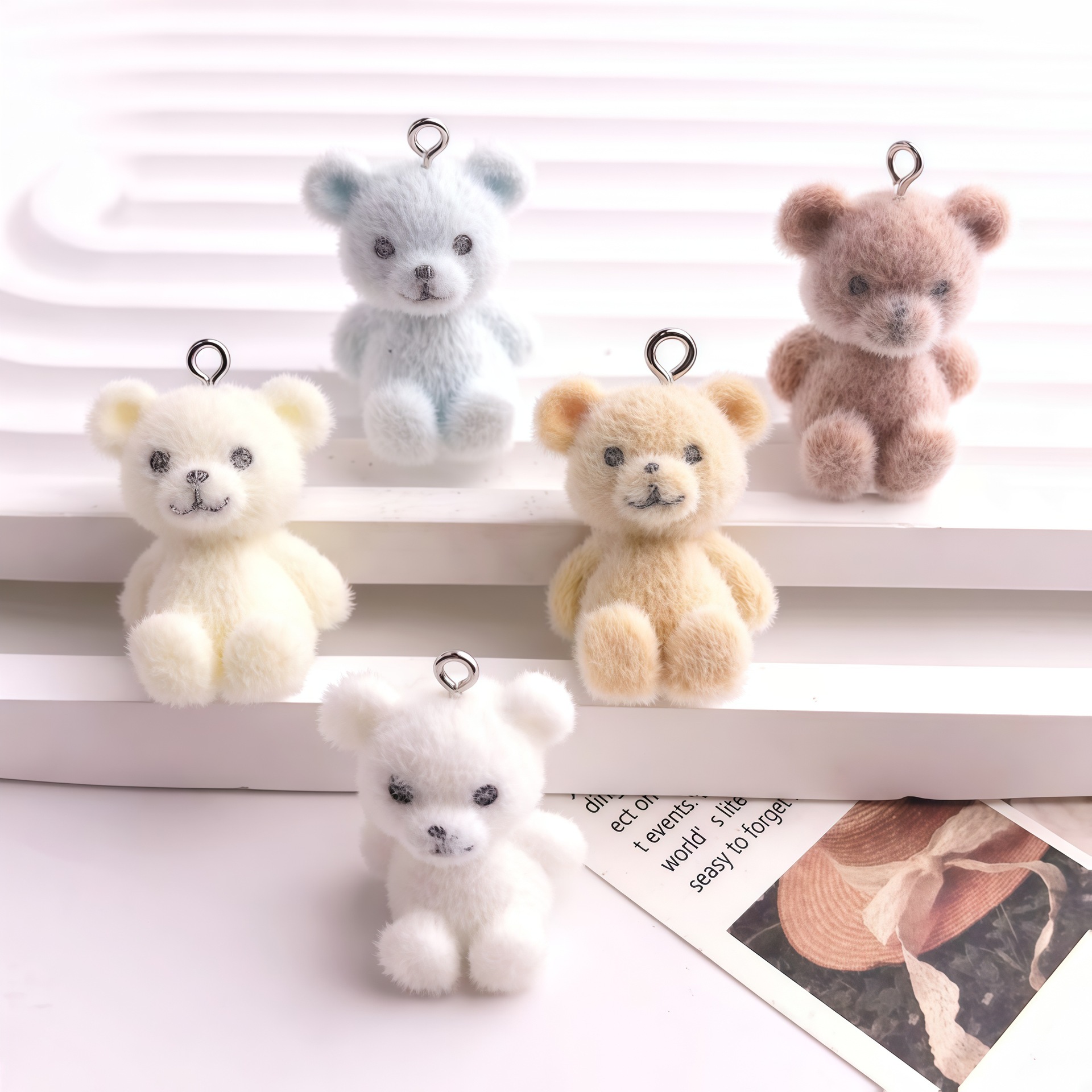 5pcs 3D Flocked Bear Resin Cha – Resin Art Essentials Bewertung und Preis