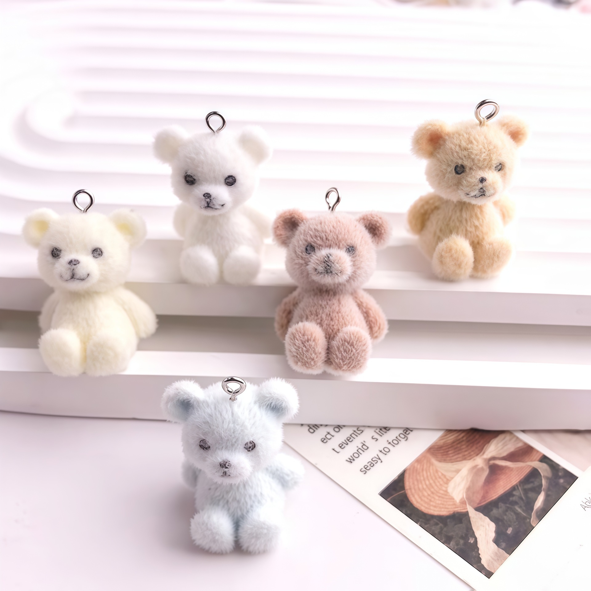 5pcs 3D Flocked Bear Resin Cha – Resin Art Essentials Bewertung und Preis