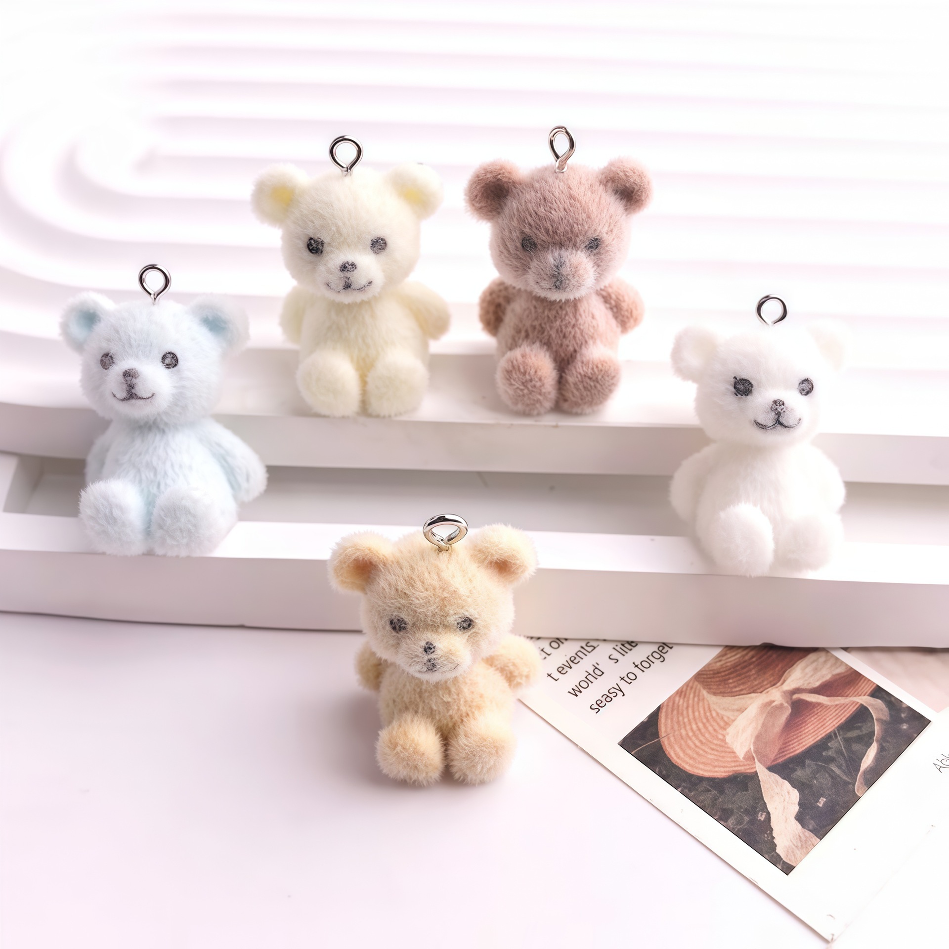 5pcs 3D Flocked Bear Resin Cha – Resin Art Essentials Bewertung und Preis