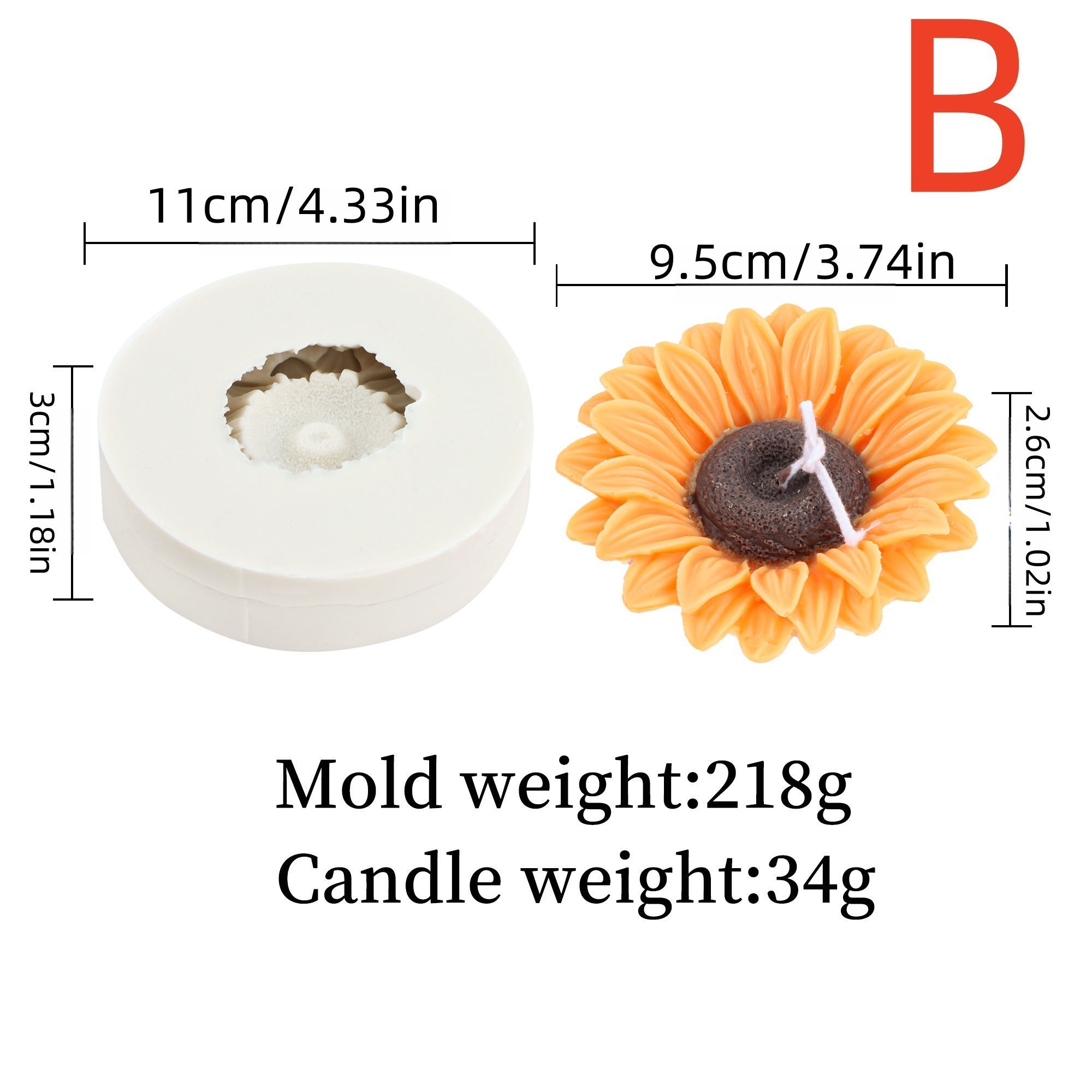 3D Sunflower Candle Mold Silic – Resin Art Clay Bewertung und Preis