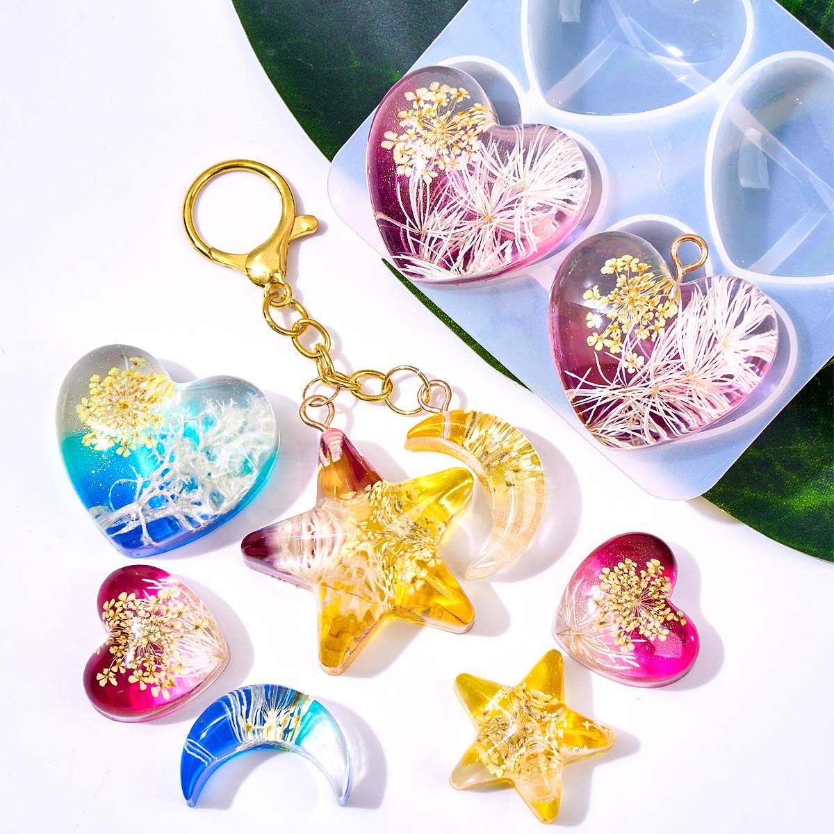 Heart Star Moon Pendant Silico – Resin Art Epoxy Bewertung und Preis