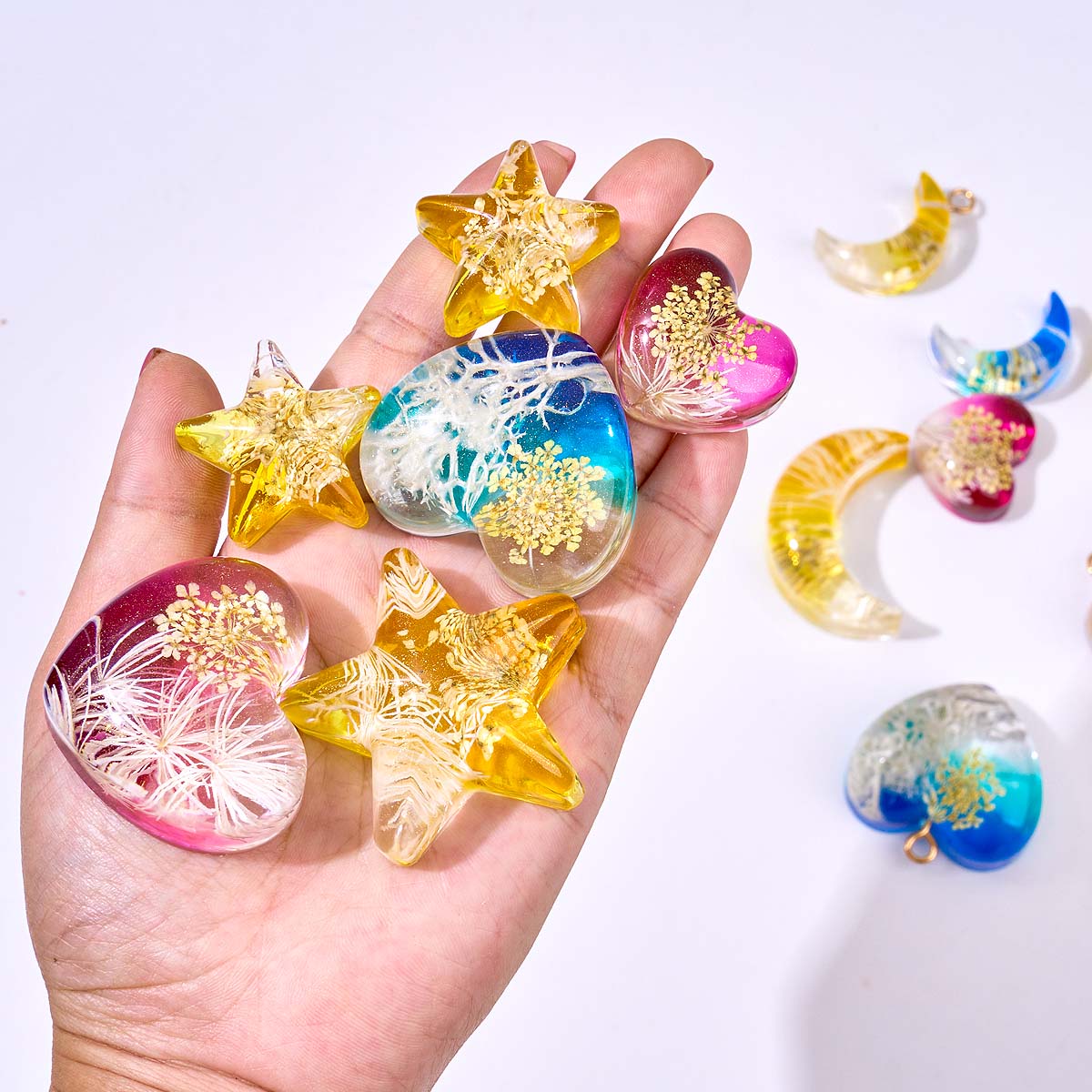 Heart Star Moon Pendant Silico – Resin Art Epoxy Bewertung und Preis