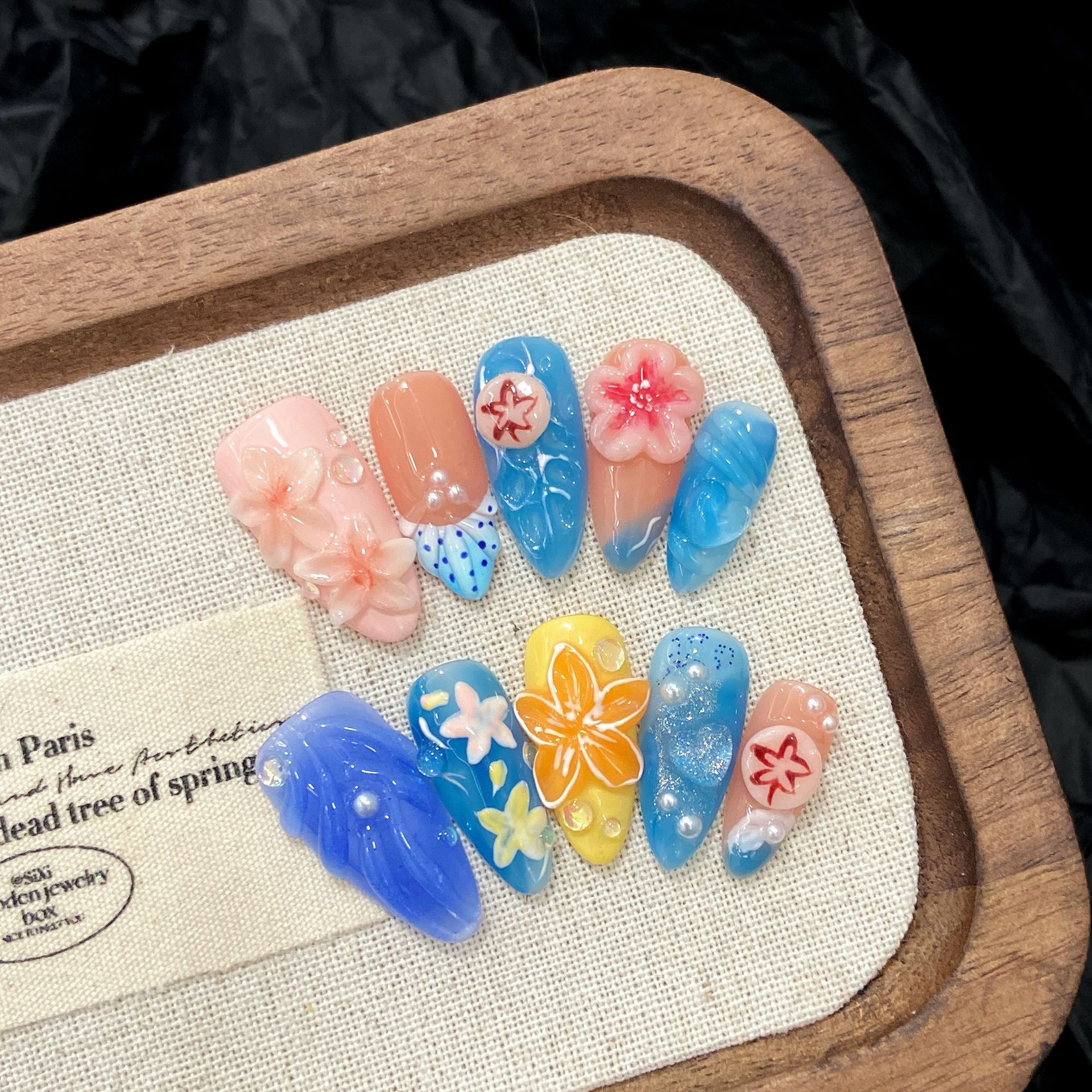 10pcs Pure Hand Pressed Almond – Resin Art With Flowers Bewertung und Preis