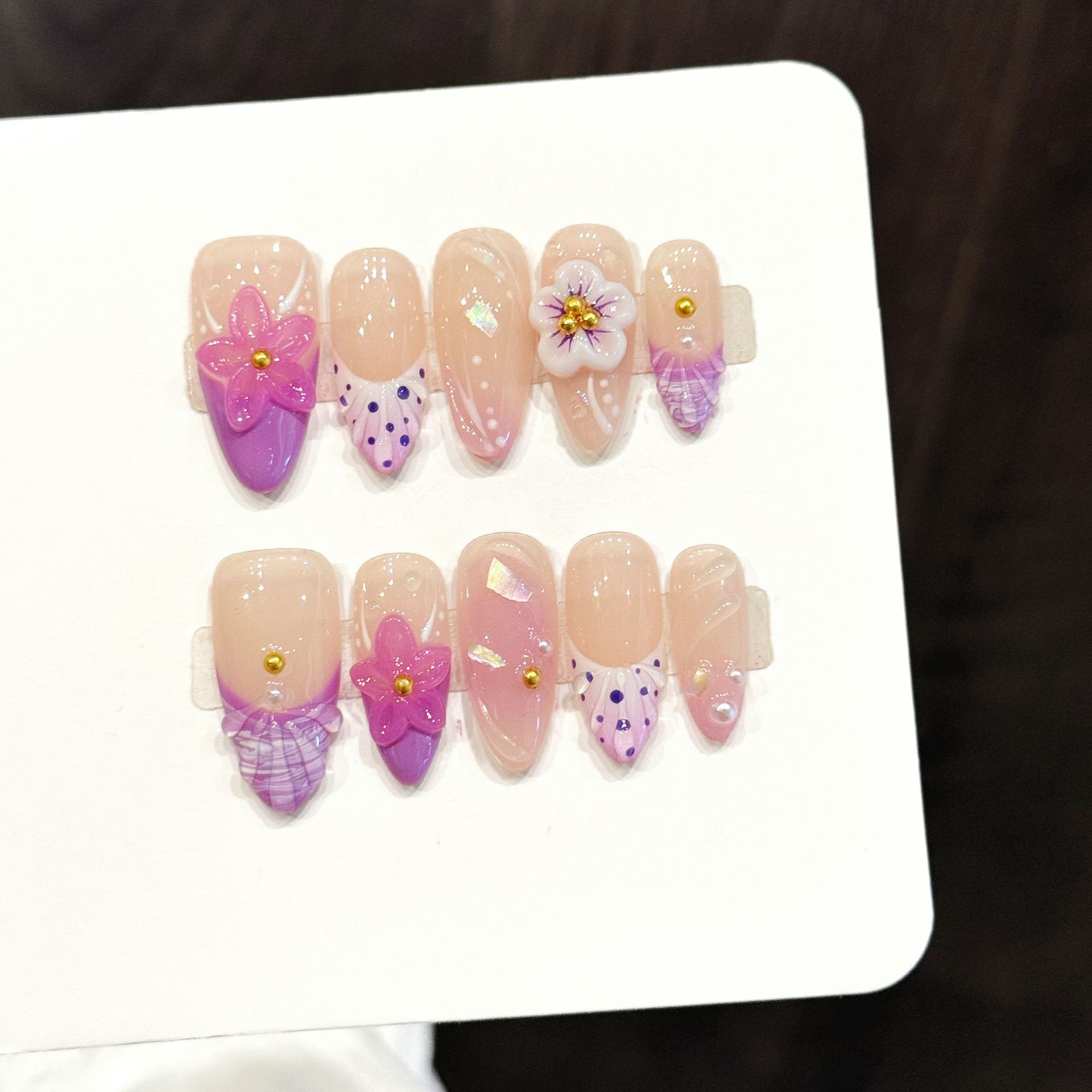 10pcs Pure Hand Pressed Almond – Resin Art With Flowers Bewertung und Preis