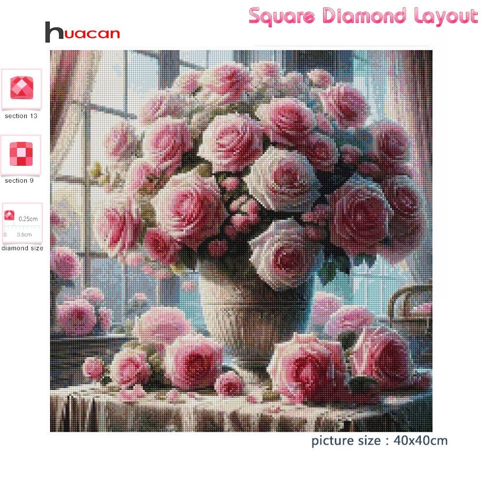 1PC frameless  5D Diy Diamond  – Resin Art Rose Bewertung und Preis