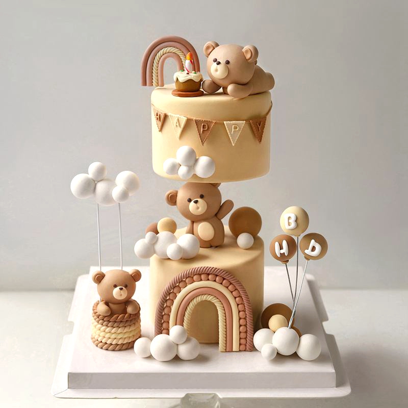 Soft Clay Cute Bear Cake Toppe – Resin Art Clay Bewertung und Preis
