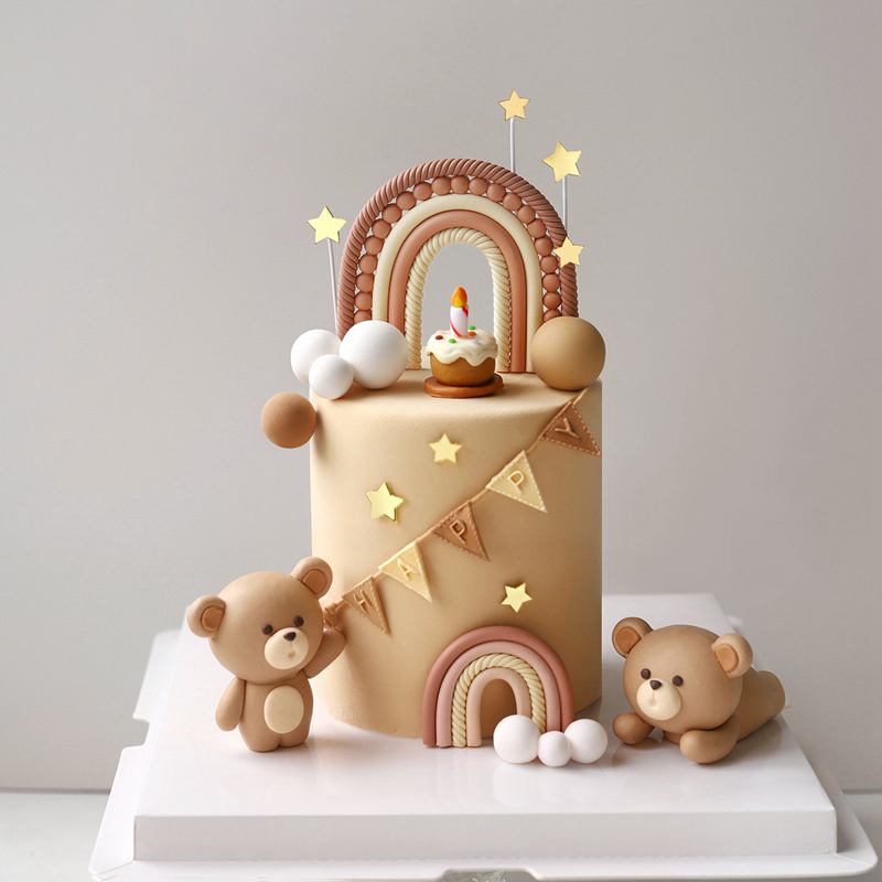 Soft Clay Cute Bear Cake Toppe – Resin Art Clay Bewertung und Preis