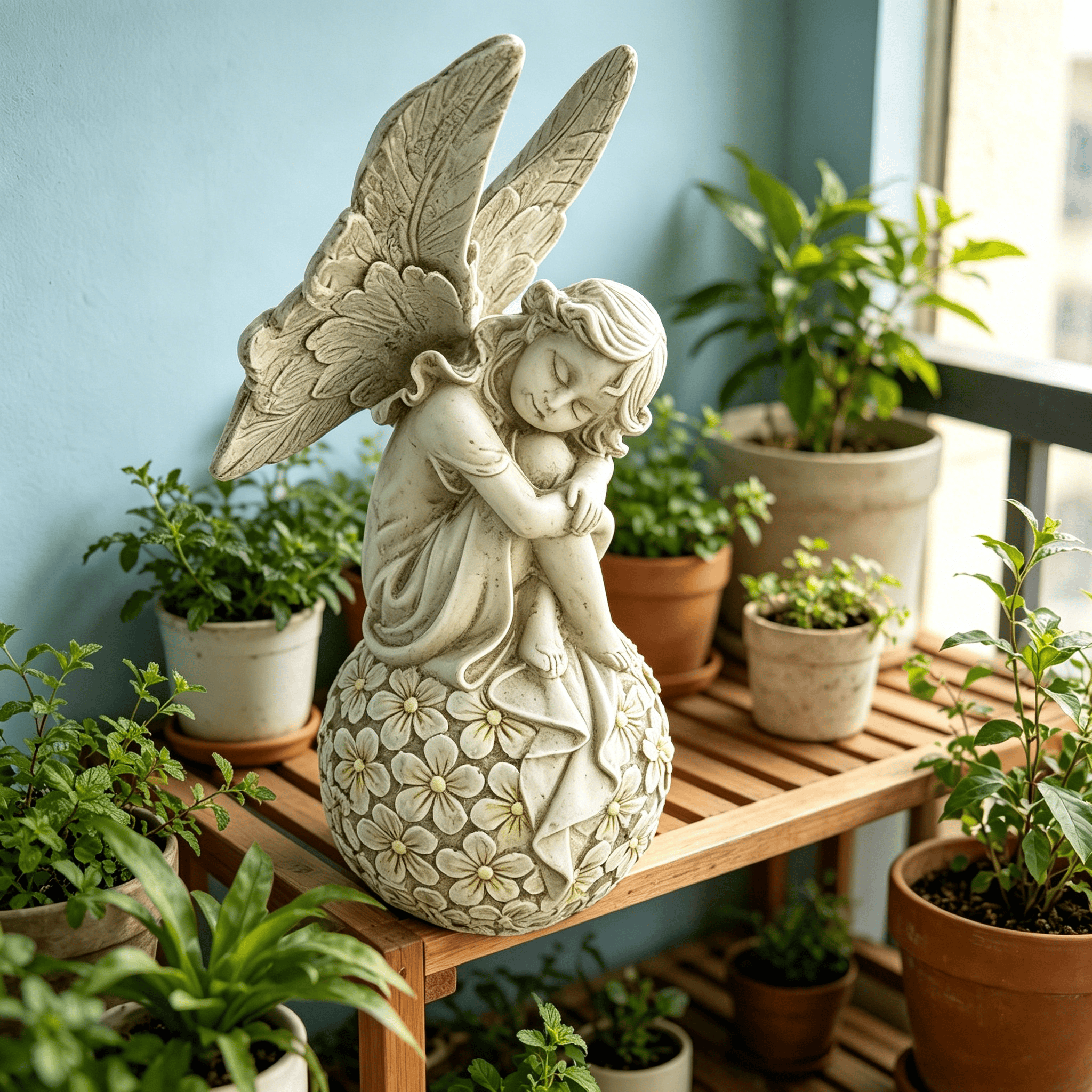 13.2-inch Garden Fairy Statue, – Resin Art With Flowers Bewertung und Preis