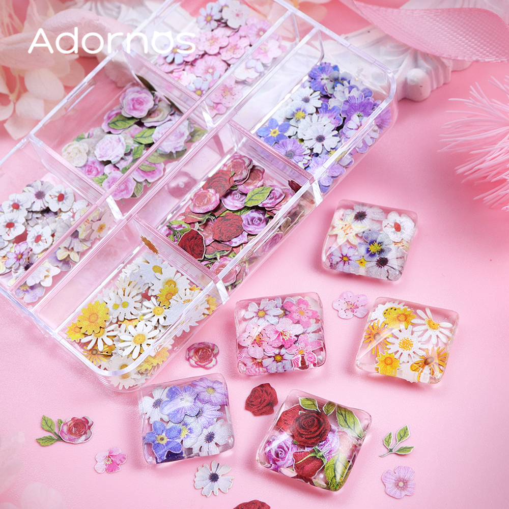6 Grids Flowers Wood Pulp Chip – Resin Art Rose Bewertung und Preis