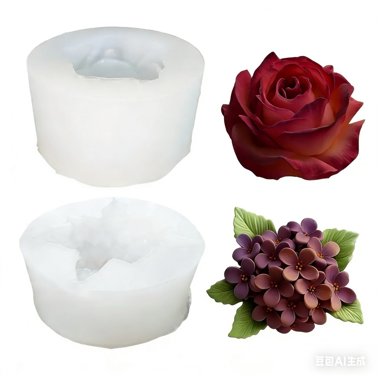 2-Piece 3D Rose and Lilac Sili – Resin Art Rose Bewertung und Preis