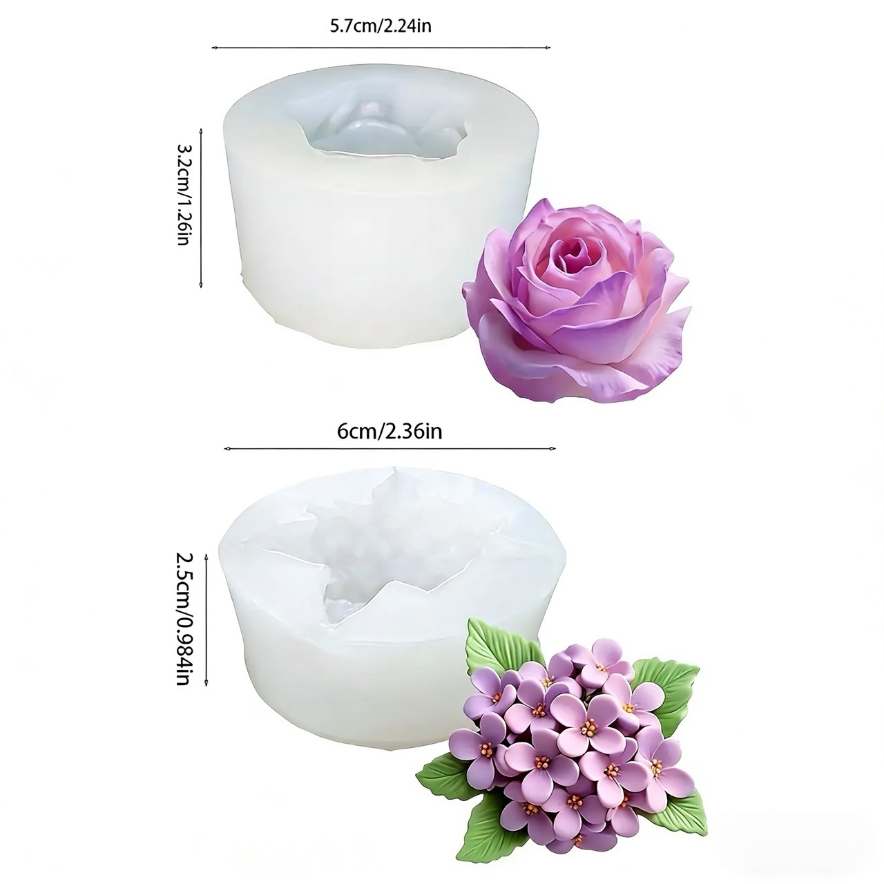 2-Piece 3D Rose and Lilac Sili – Resin Art Rose Bewertung und Preis