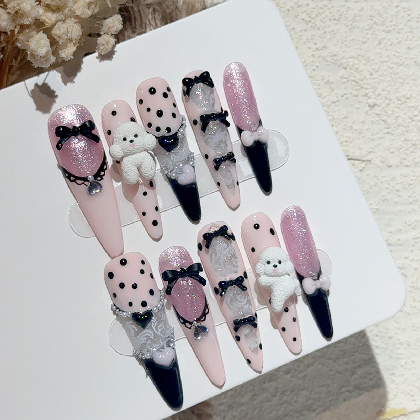 10PCS Black Lace Polka Dot Bal – Resin Art Diy Bewertung und Preis
