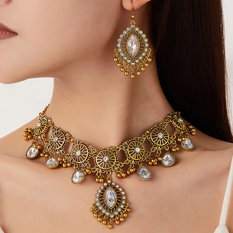 Retro Jewelry Set For Women Ho – Resin Art Necklace Bewertung und Preis