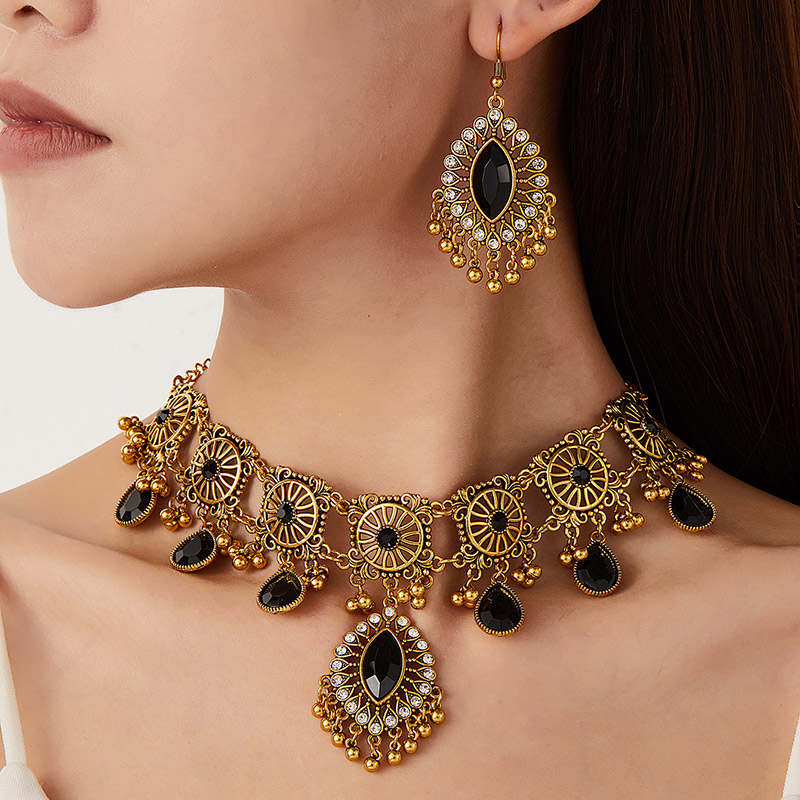 Retro Jewelry Set For Women Ho – Resin Art Necklace Bewertung und Preis