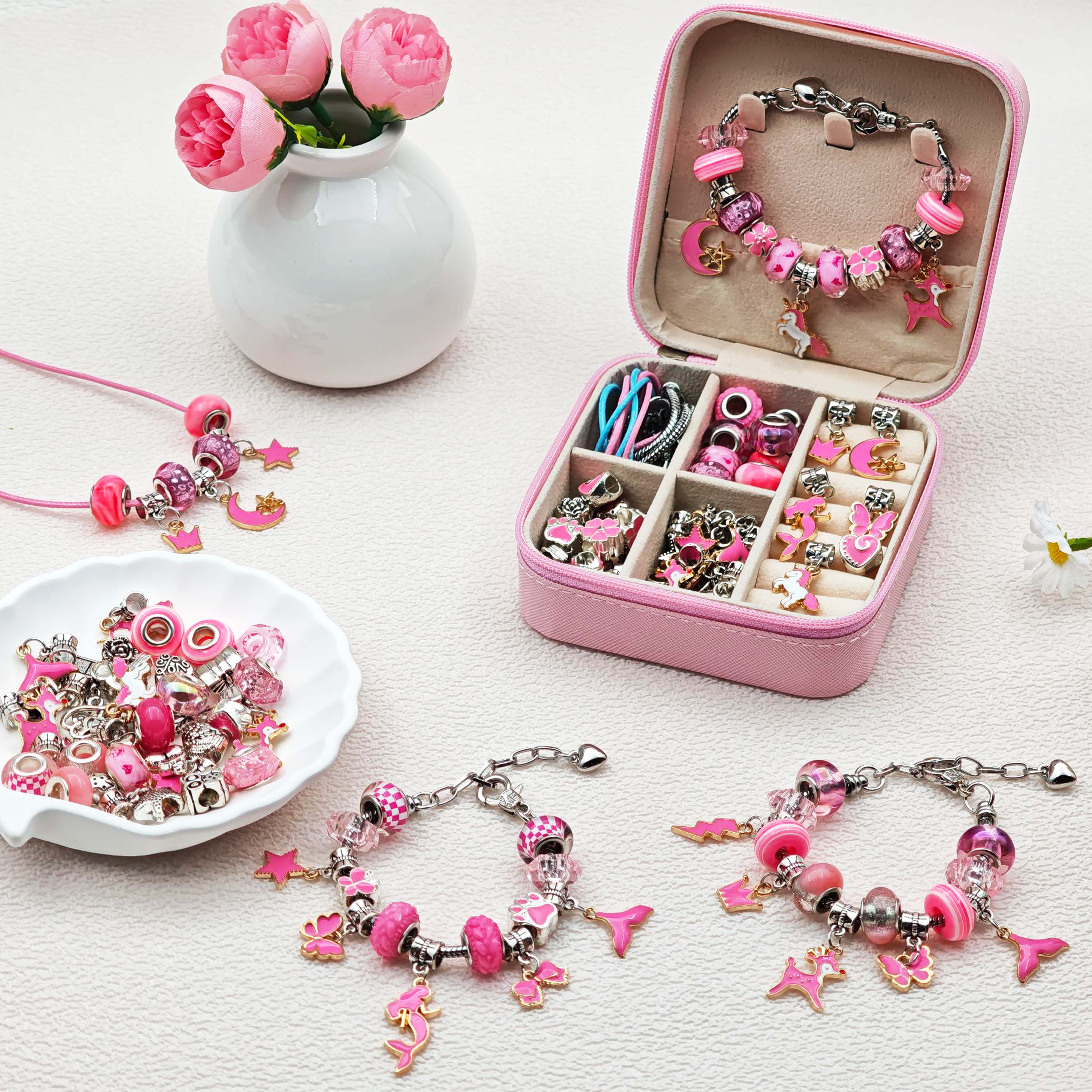 68pcs pink beaded jewelry set, – Resin Art Essentials Bewertung und Preis