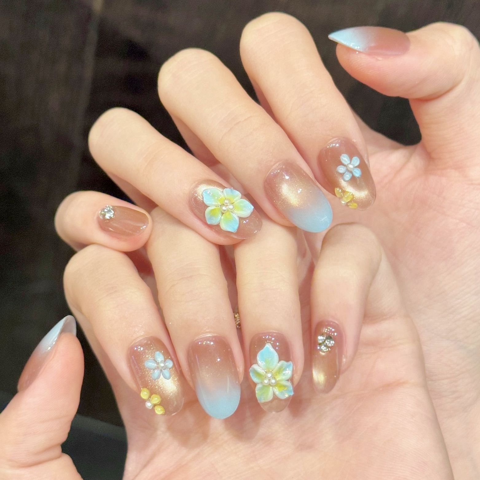 10pcs Pure Hand Pressed Short  – Resin Art With Flowers Bewertung und Preis