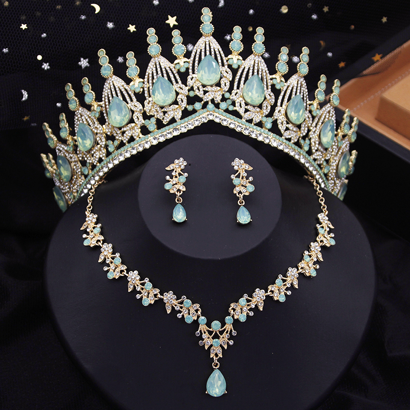 Blue Crown Bridal Jewelry Sets – Resin Art Necklace Bewertung und Preis